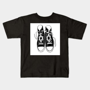 Sneakers with magen david laces llustration Kids T-Shirt